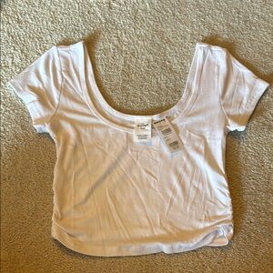 Tilly’s White Ribbed Scoop Neck Top